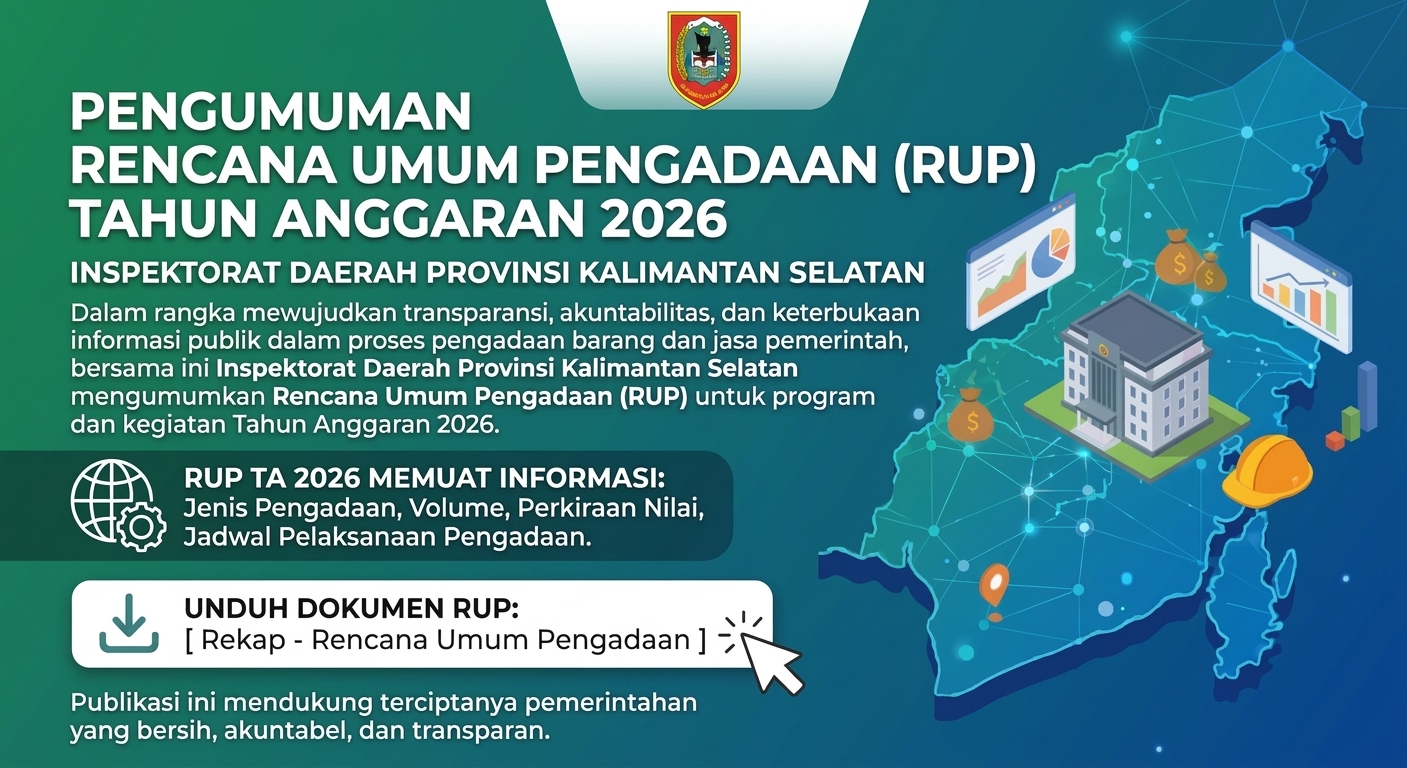 Inspektorat Daerah Publikasikan Rencana Umum Pengadaan  Tahun Anggaran 2026